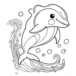 Dancing Dolphin Coloring Page 55815-12214