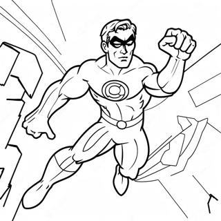 Green Lantern In Flight Coloring Page 55911-12232