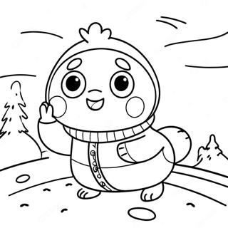 Pororo In A Snowy Adventure Coloring Page 56377-12338