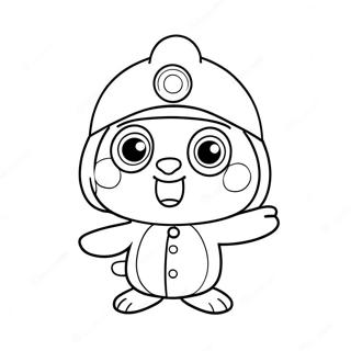 Pororo With His Favorite Hat Coloring Page 56378-12341