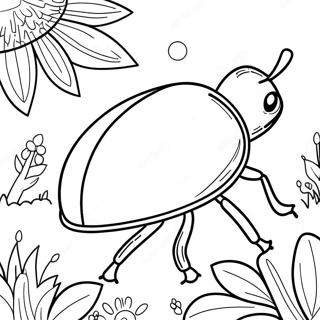 Colorful Beetle In A Garden Coloring Page 56739-12412