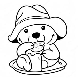 Paddington Bear Eating A Sandwich Coloring Page 57015-12475