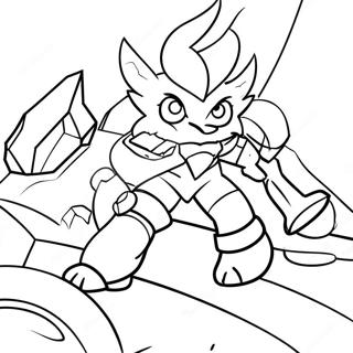 League Of Legends Champion In Battle Coloring Page 57204-12512