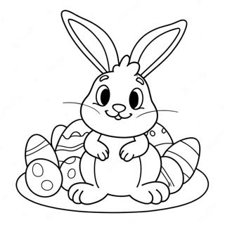 Easter Bunny With Colorful Eggs Coloring Page 5726-238