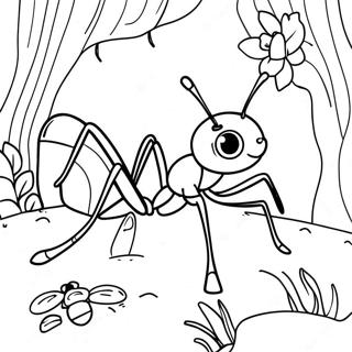 Realistic Ant In Nature Coloring Page 57296-12533