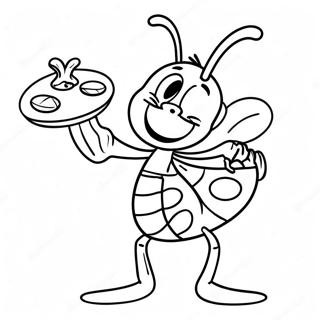 Happy Ant Carrying Food Coloring Page 57297-12537