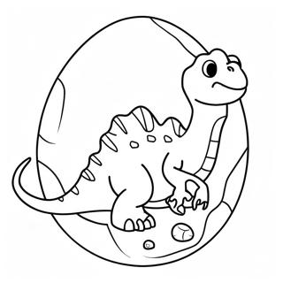 Cracked Dinosaur Egg With Baby Dino Coloring Page 57470-12577