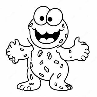 Funny Cookie Monster Coloring Page 57563-12604