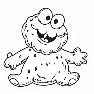 Happy Cookie Monster Coloring Page 57564-12608