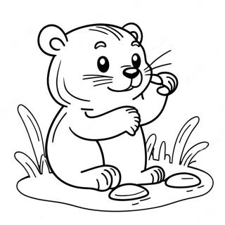 Cute Beaver Building A Dam Coloring Page 57847 12656
