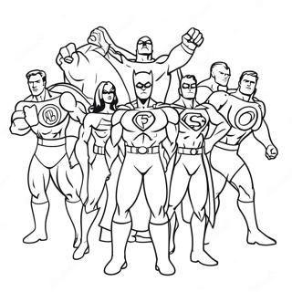 Exciting Superhero Team Coloring Page 57940-12681
