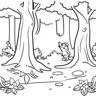 Enchanted Forest Scene Coloring Page 58027 12706