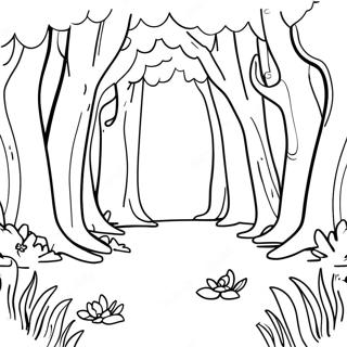 Enchanted Forest Scene Coloring Page 58027 12707