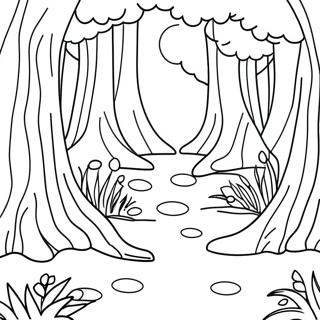 Enchanted Forest Scene Coloring Page 58027 12708