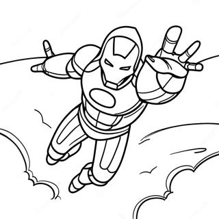 Iron Man Flying In The Sky Coloring Page 59202-12971