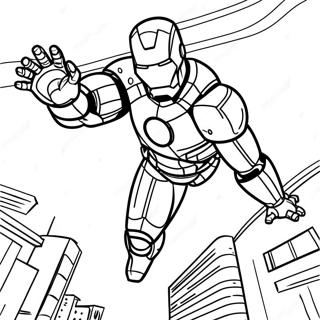 Iron Man Flying In The Sky Coloring Page 59202-12972