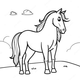Elegant Horse In A Sunset Coloring Page 59298 13000