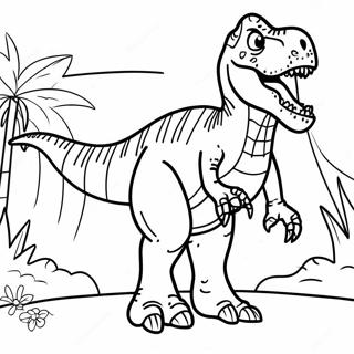 T Rex Roaring Jurassic Park Coloring Page 59585-13052