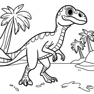 Velociraptor Hunting Jurassic Park Coloring Page 59586-13054