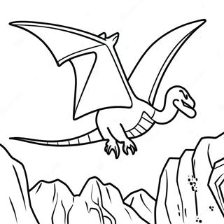 Pterodactyl Flying Over Jurassic Park Coloring Page 59589 13067