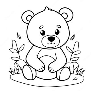 Adorable Cartoon Bear Coloring Page 59954-13136