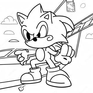 Sonic In A Race Coloring Page 5-444