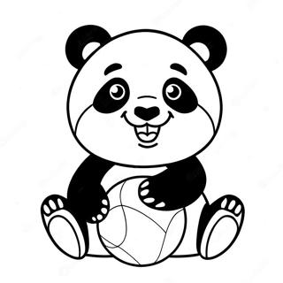 Happy Panda Playing With Ball Coloring Page 60045-13161