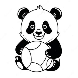 Happy Panda Playing With Ball Coloring Page 60045-13164