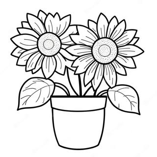 Sunflower In A Pot Coloring Page 60141-13182