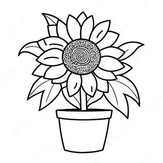 Sunflower In A Pot Coloring Page 60141-13183