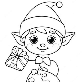 Festive Elf On The Shelf Coloring Page 60406-13247