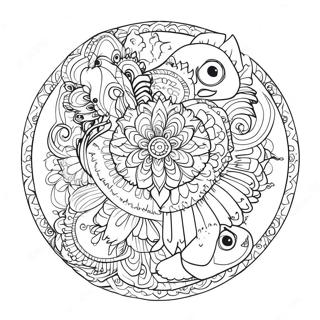 Colorful Animal Mandala Coloring Page 60495-13252