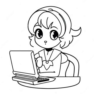 Sailor Mercury With Computer Coloring Page 60762-13336