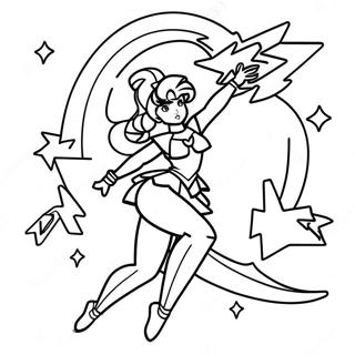 Sailor Jupiter With Lightning Bolts Coloring Page 60764-13342