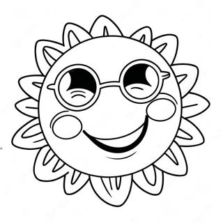 Smiling Sun With Sunglasses Coloring Page 60951-13374