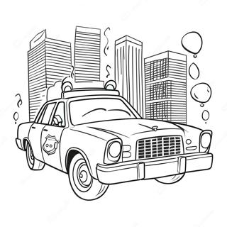 Police Car With Sirens Coloring Page 61044-13396