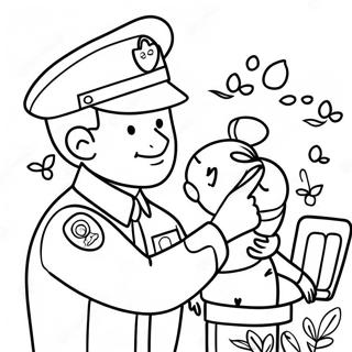 Police Officer Helping A Child Coloring Page 61046-13404