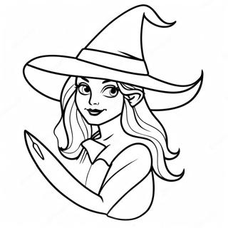 Classic Witch With A Pointy Hat Coloring Page 61414-13508