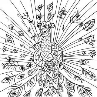 Colorful Peacock With Open Feathers Coloring Page 61597-13530