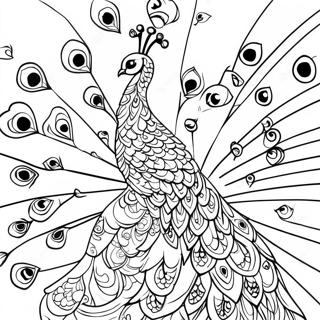 Colorful Peacock With Open Feathers Coloring Page 61597-13531