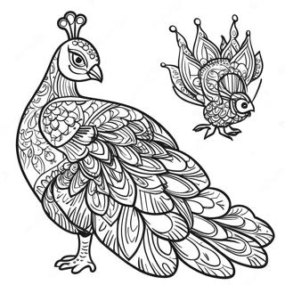 Elegant Peacock Standing Proud Coloring Page 61598-13533