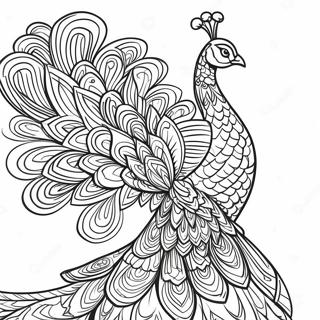 Elegant Peacock Standing Proud Coloring Page 61598-13534