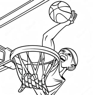 Basketball Player Dunking Coloring Page 6173-1794