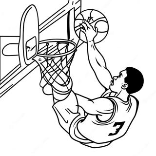 Basketball Player Dunking Coloring Page 6173-1795