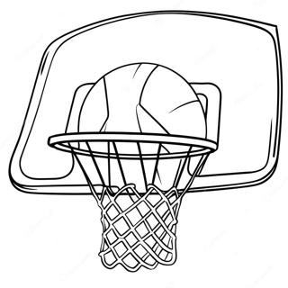 Basketball Hoop With Ball Coloring Page 6174-1861