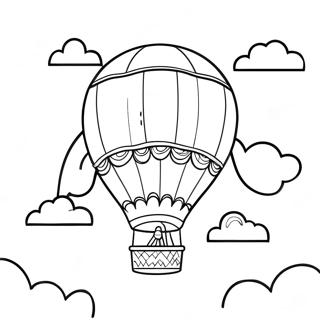 Colorful Hot Air Balloon In The Sky Coloring Page 61782-13586