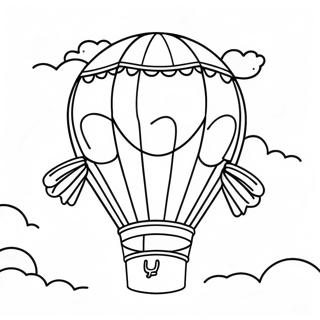 Colorful Hot Air Balloon In The Sky Coloring Page 61782-13587