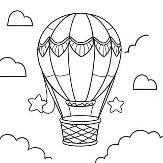 Colorful Hot Air Balloon In The Sky Coloring Page 61782-13588