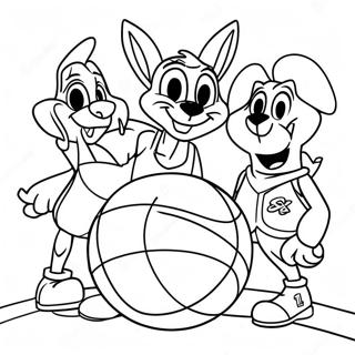 Space Jam Basketball Game Coloring Page 61864-13606