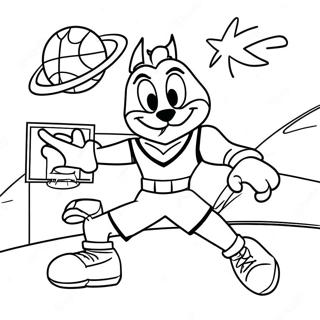 Space Jam Basketball Game Coloring Page 61864-13607